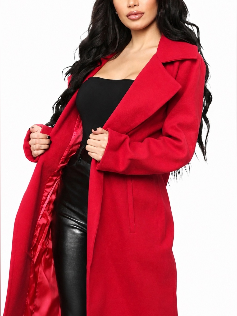 FASHION NOVA Red Upper East Side Coat NWT